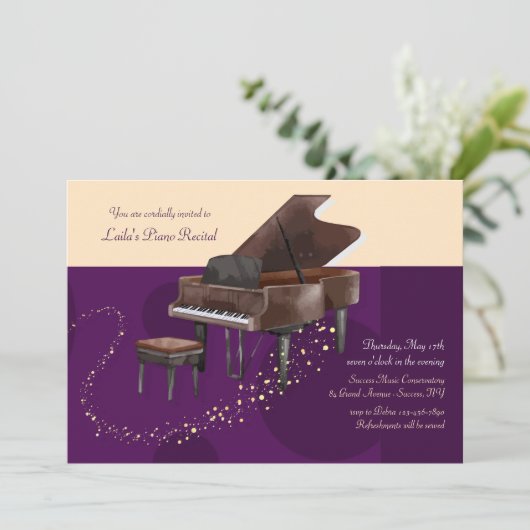 Piano Erwägungsgrund Einladung (Stehend Vorderseite)