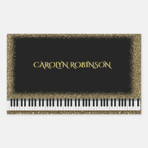 Piano Erwägungsgrund Gold Imitate Glitzer Sticker