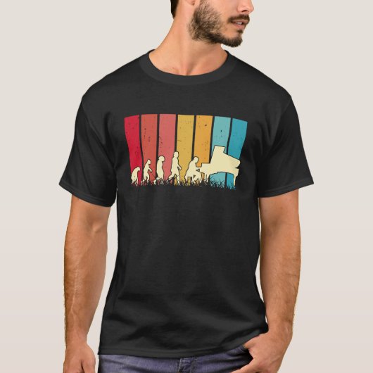 Piano Evolution Retro Piano Player Pianist  1 T-Shirt (Vorderseite)