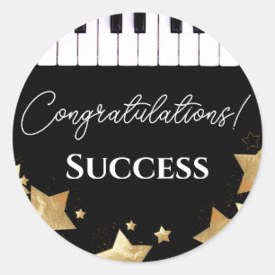 Piano Exam Erfolg Herzlichen Glückwunsch Lehrer Runder Aufkleber