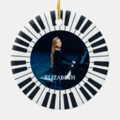 Piano-Foto-Pianist von Santa Lieblings Keramik Ornament (Hinten)