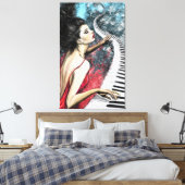Piano Frau Canvas Print Leinwanddruck (Insitu (Schlafzimmer))