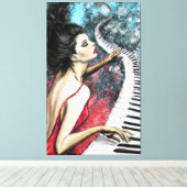 Piano Frau Canvas Print Leinwanddruck (Insitu (Holzboden))