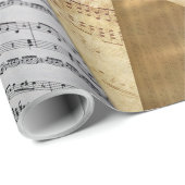 Piano führt Vintage Notenblätter Geschenkpapier (Rolleneckpunkt)