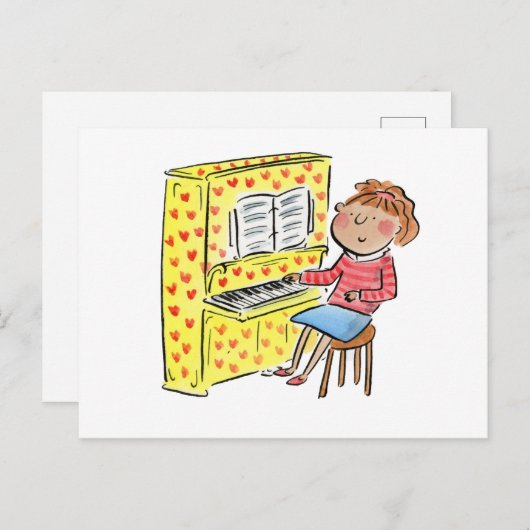 Piano Fun Postkarte (Vorne/Hinten)