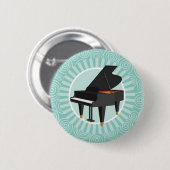 Piano Fun Turquoise Swirl Music Button (Vorne & Hinten)