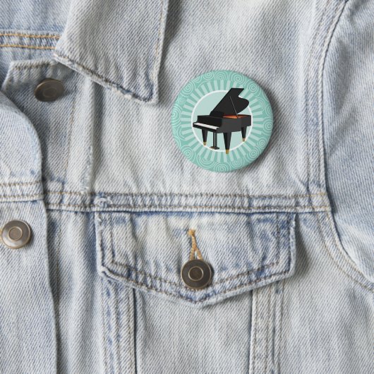 Piano Fun Turquoise Swirl Music Button (Beispiel)