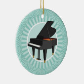 Piano Fun Turquoise Swirl Music Keramik Ornament (Rechts)