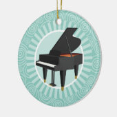 Piano Fun Turquoise Swirl Music Keramik Ornament (Links)