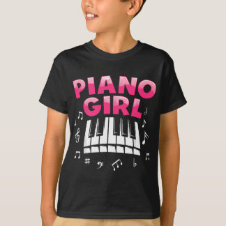 Piano für Mädchen Musikalische Pianobühne Schlüsse T-Shirt