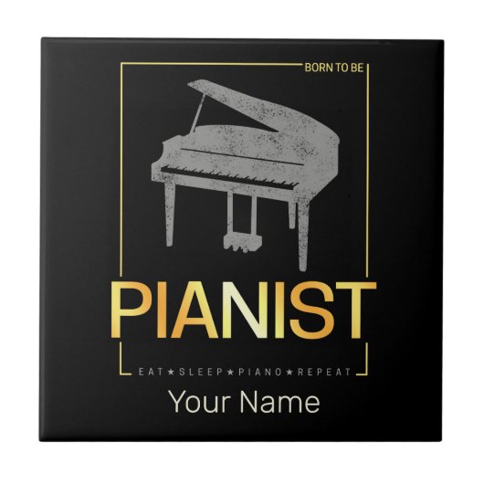 Piano Geboren, Pianist Musiker Vintagen Design Fliese (Vorderseite)