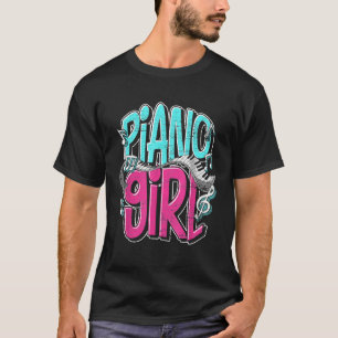 Piano Girl Gift Keyboards Musiknoten Treble Clef T-Shirt