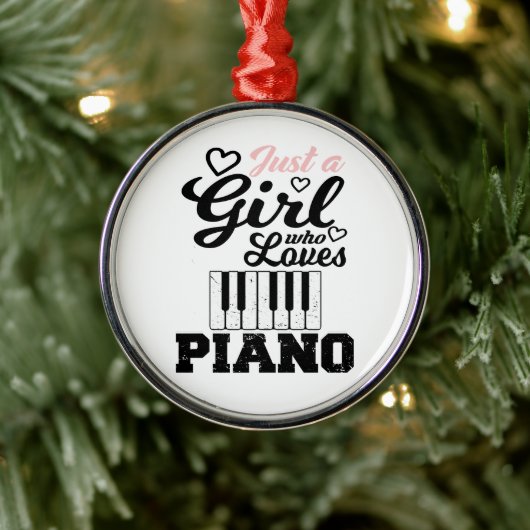 Piano Girl Ornament Aus Metall (Baum)