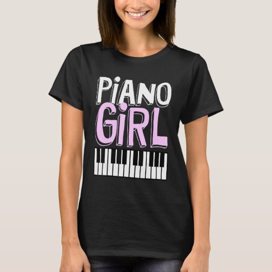 Piano Girl  Pianist Music Keyboardist Musician Out T-Shirt (Vorderseite)