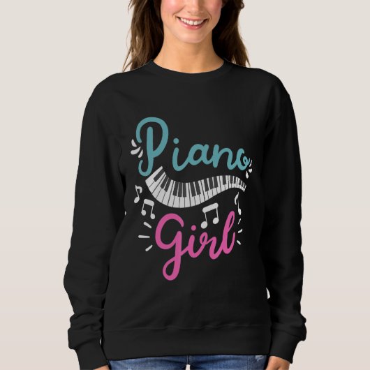Piano Girl Pianist Piano Player Keyboard Sweatshirt (Vorderseite)