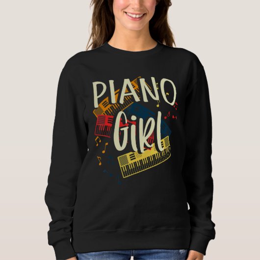 Piano Girl Pianist Sweatshirt (Vorderseite)