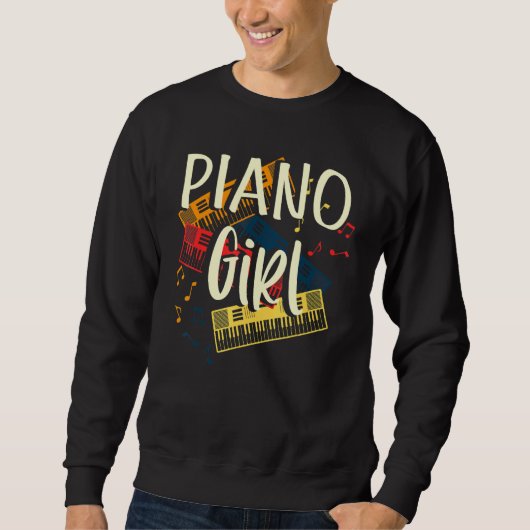 Piano Girl Pianist Sweatshirt (Vorderseite)