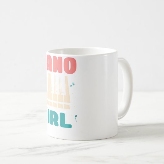 Piano Girl Piano Player Jazz Instrument Music Funn Kaffeetasse (VorderseiteRechts)