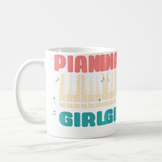 Piano Girl Piano Player Jazz Instrument Music Funn Kaffeetasse (Links)