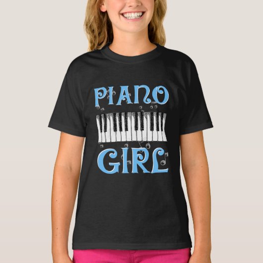 Piano Girl Shirt für Musiker Pianist Musik Lover (Vorderseite)