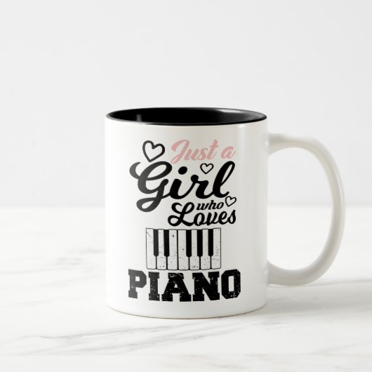 Piano Girl Zweifarbige Tasse (Rechts)