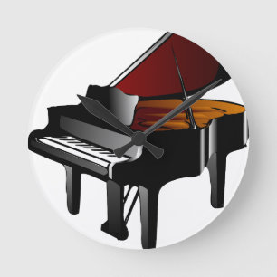 piano gloss black runde wanduhr
