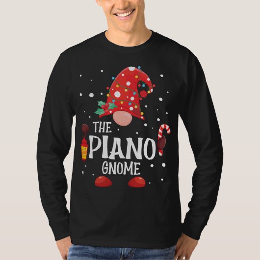 Piano Gnome Matching Family Gnome Pa T-Shirt (Vorderseite)