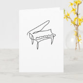 Piano Grand Piano Single Line Zeichnend Karte (Gelbe Blume)