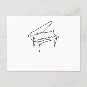 Piano Grand Piano Single Line Zeichnend Postkarte