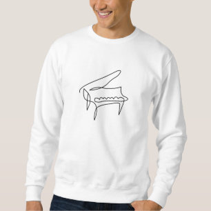 Piano Grand Piano Single Line Zeichnend Sweatshirt