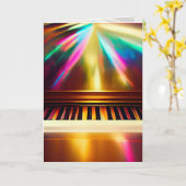 Piano, Gruß-/Notenkarte mit Tastatur Karte (Gelbe Blume)