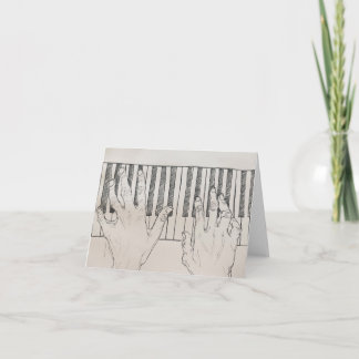 Piano Hands Sketch Greeting Card Karte