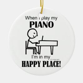 Piano Happy Place Keramik Ornament