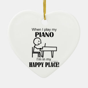 Piano Happy Place Keramik Ornament