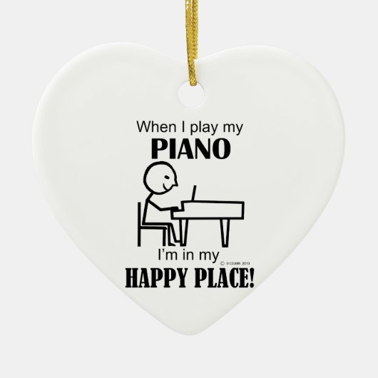 Piano Happy Place Keramik Ornament (Vorne)