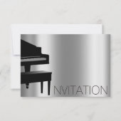 Piano Hause Concept Minimalismus Vip Black Aqua Einladung (Vorderseite)