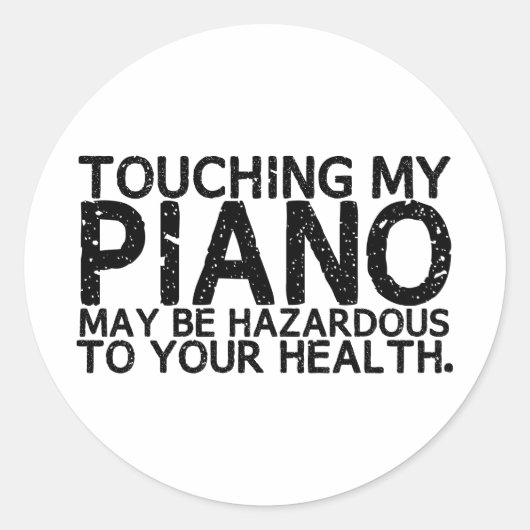 Piano Hazard Runder Aufkleber (Vorderseite)