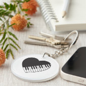 Piano Heart Acrylic Schlüsselanhänger (Vorderseite rechts)