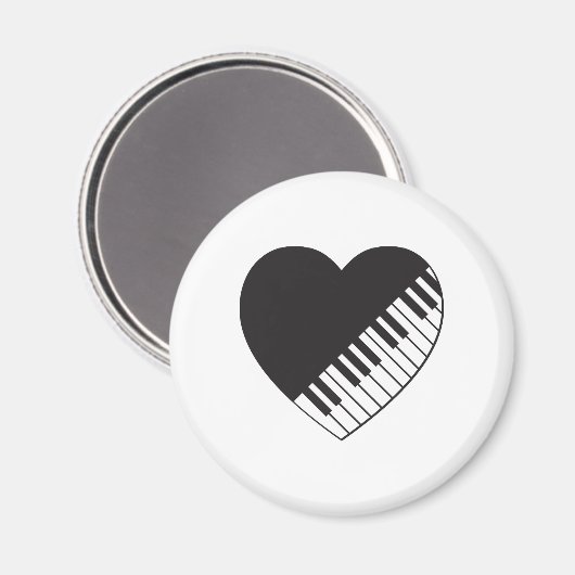Piano Heart Magnet (Vorderseite/Rückseite)