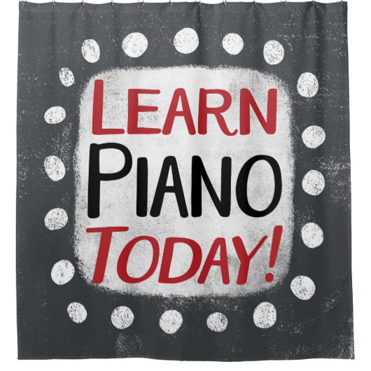 Piano Heute Duschvorhang lernen (Vorderseite)