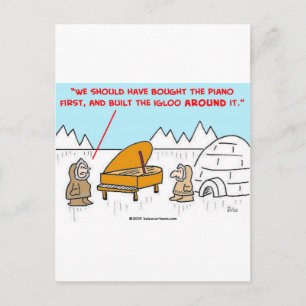 Piano Iglo Eskimoes Postkarte