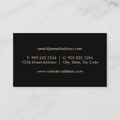 Piano - Imitate Gold Foil Business Card Visitenkarte (Rückseite)