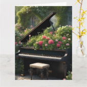 Piano in Bloom- Gartenmalerei Karte (Gelbe Blume)