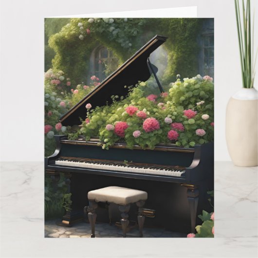 Piano in Bloom- Gartenmalerei Karte (Vorderseite)