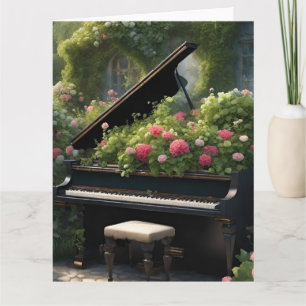 Piano in Bloom- Gartenmalerei Karte