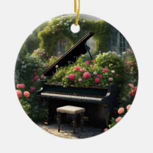 Piano in Bloom- Gartenmalerei Keramik Ornament