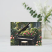 Piano in Bloom- Gartenmalerei Postkarte (Stehend Vorderseite)