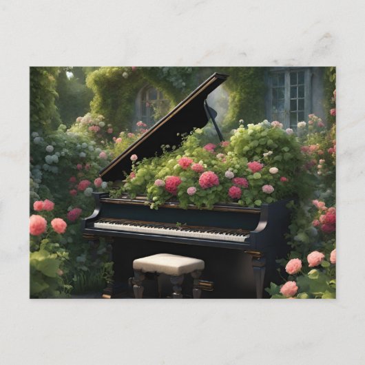 Piano in Bloom- Gartenmalerei Postkarte (Vorderseite)