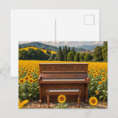 Piano in den Sonnenblumen Postkarte (Vorne/Hinten)