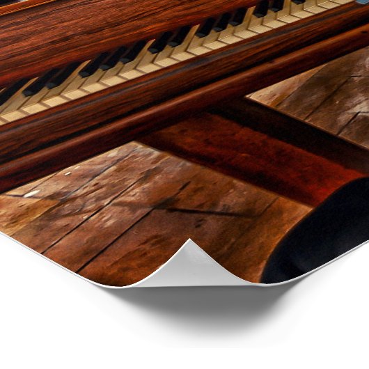 Piano in der Villa Poster (Ecke)